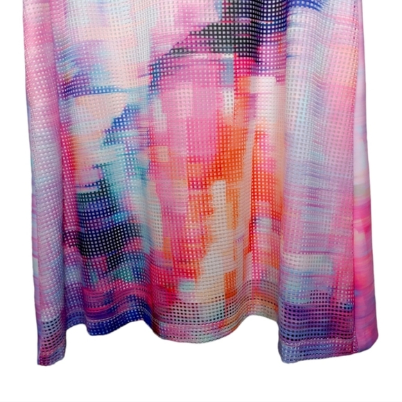 Julia Jordan Pink Abstract Colorful Mesh Shift Pocket Dress Women's Plus Size 14 - Picture 3 of 9